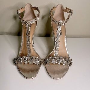 INC International Concepts Womens Rosiee T Strap Heels  Gold Size 8.5